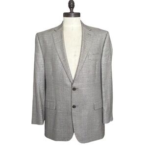 VTG Lauren Ralph Lauren Check Blazer/Jacket Gray SZ 42R Grandpa Preppy Retro